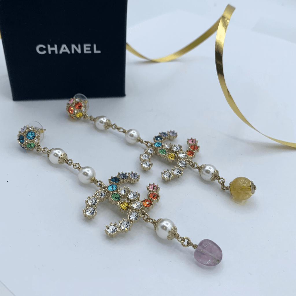 Vintage Chanel CC Chandelier Earrings – view 3