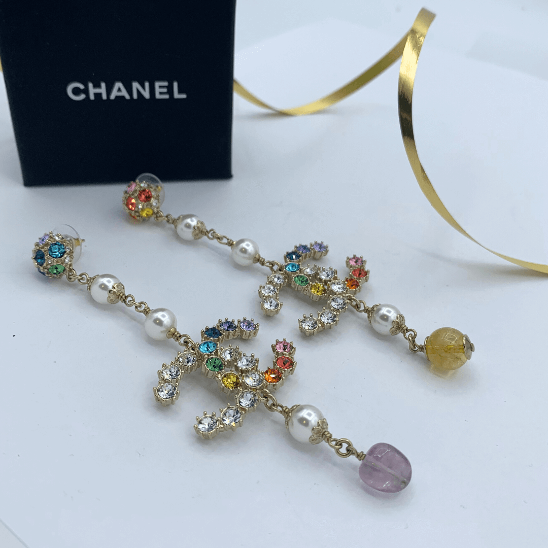 Vintage Chanel CC Chandelier Earrings – view 3