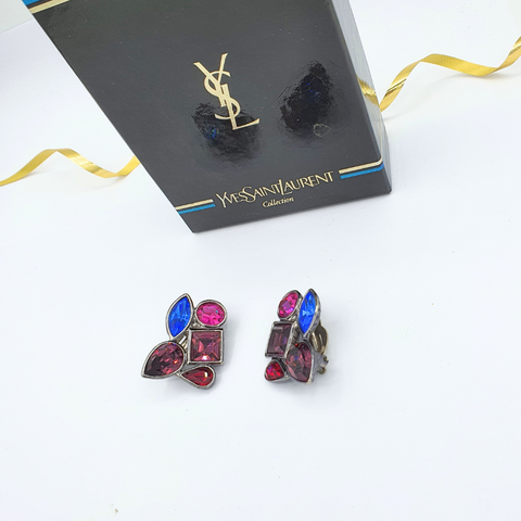Yves Saint Laurent Multikleur Clip Oorbellen