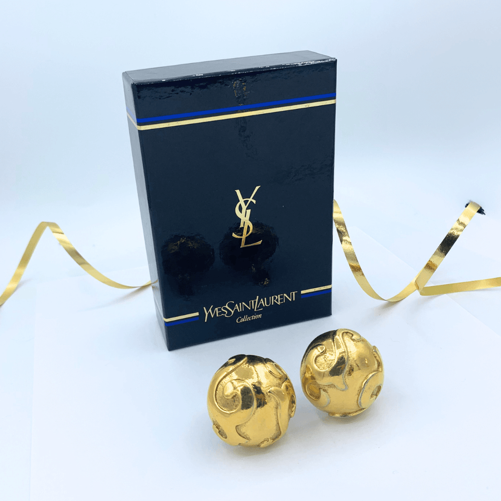 Vintage Yves Saint Laurent Round Clip Earrings – view 2
