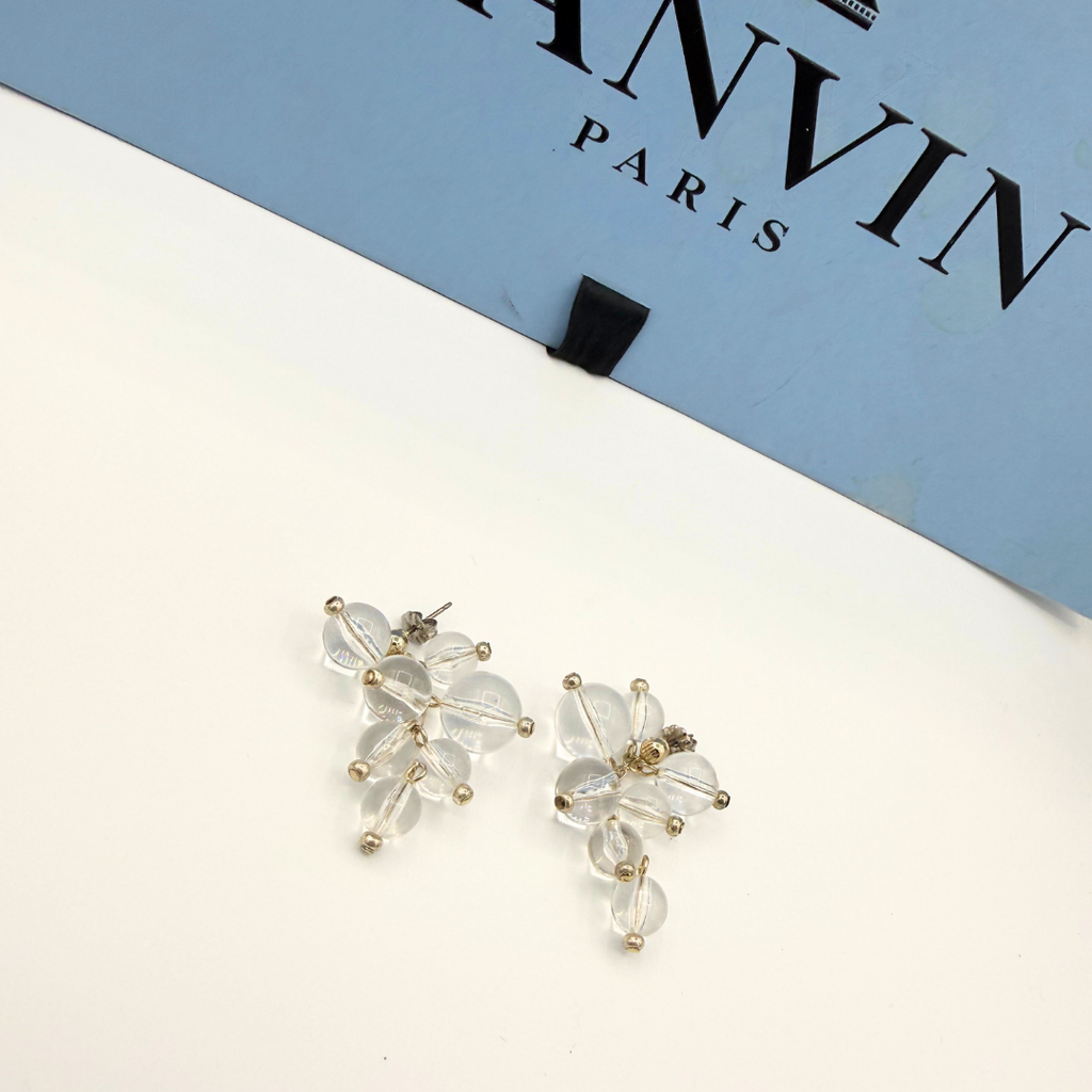 Lanvin – Vintage Transparent Flower Earrings – view 2