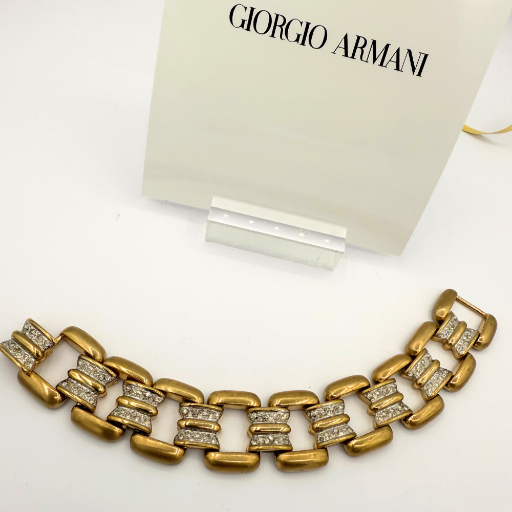 Vintage Giorgio Armani Geometric Chain Bracelet – view 2