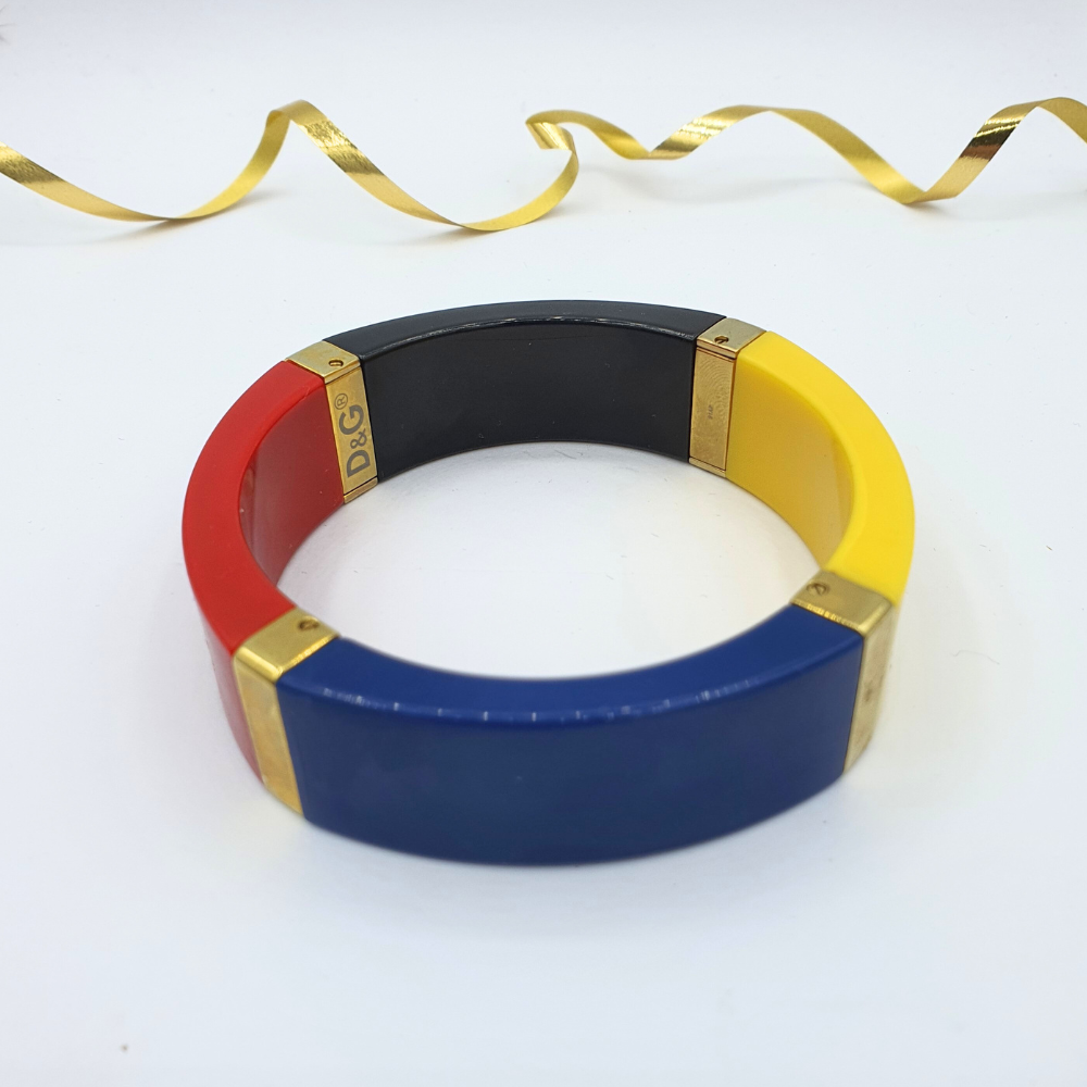 Vintage Dolce & Gabbana Bracelet in Geometric Colour Blocks – view 2