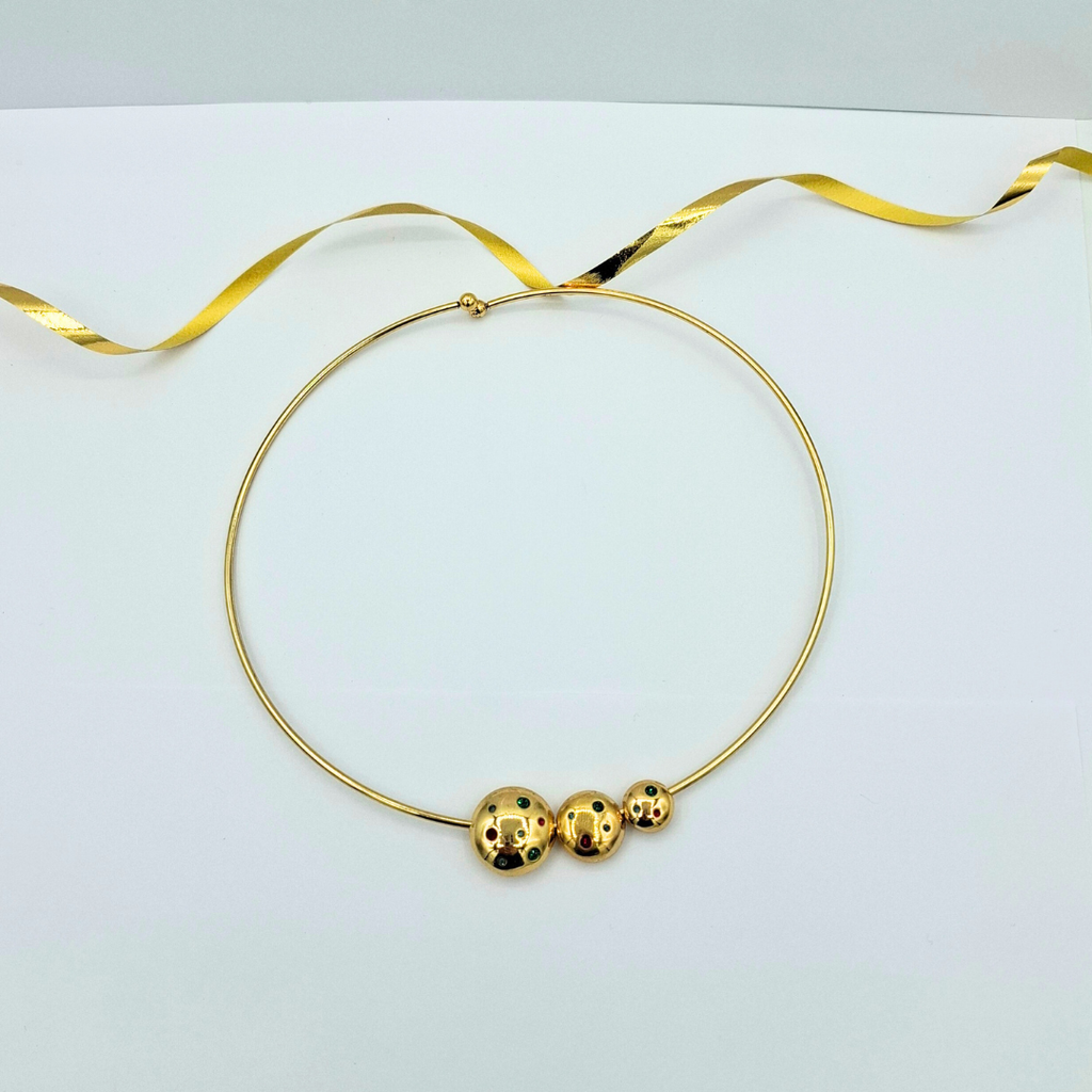 Vintage Grossé for Christian Dior Choker Necklace with 3 Spheres