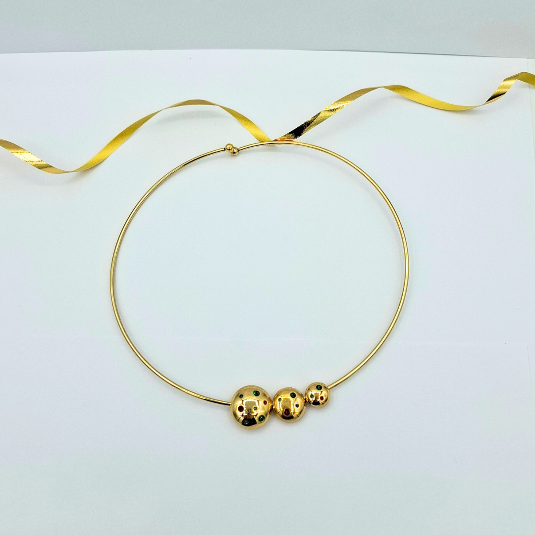 Vintage Grossé for Christian Dior Choker Necklace with 3 Spheres