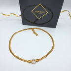 Vintage Lanvin – Chain Necklace with Rhinestone Detail