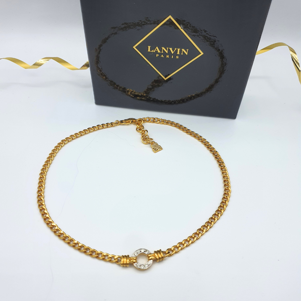 Vintage Lanvin – Chain Necklace with Rhinestone Detail