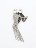 Vintage Crystal Dancing Couple XL Statement Brooch