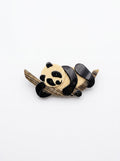 Vintage Lea Stein Panda on Branch Brooch in Rhodoid