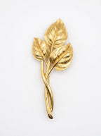 Vintage Trifari XL Gold Leaf Brooch