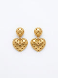 Vintage Escada Gold Heart Clip Earrings