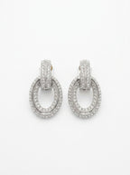 Vintage Christian Dior Crystal Pavé Statement Clip Earrings