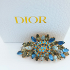 Vintage Christian Dior Fan-Shaped Flower Motif Brooch 1965 – view 2