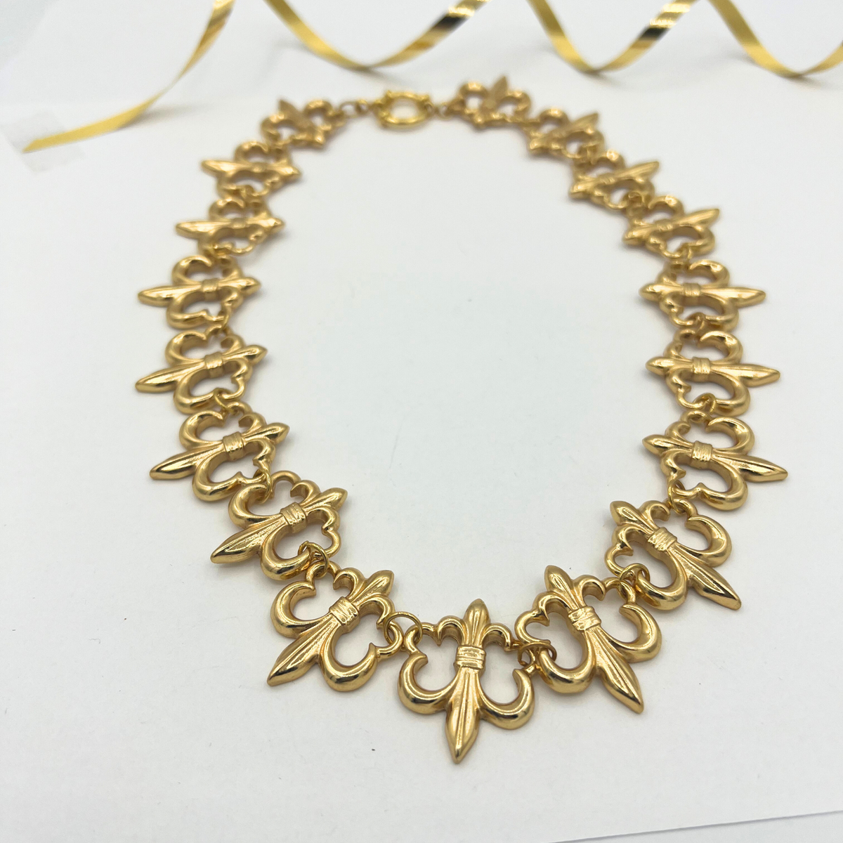 Vintage Moschino Fleur-de-Lis Necklace