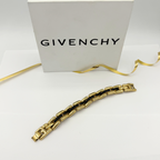 Vintage Givenchy Chain Bracelet Black Enamel