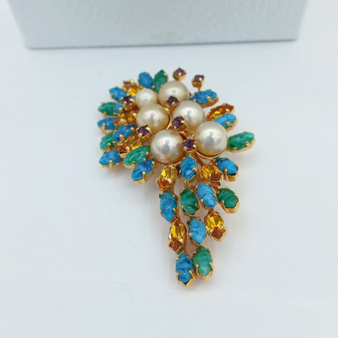 Christian Dior Golvend Druppelvormige Broche 1967