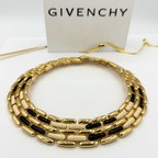 Vintage Givenchy Chain Necklace Black Enamel – view 2