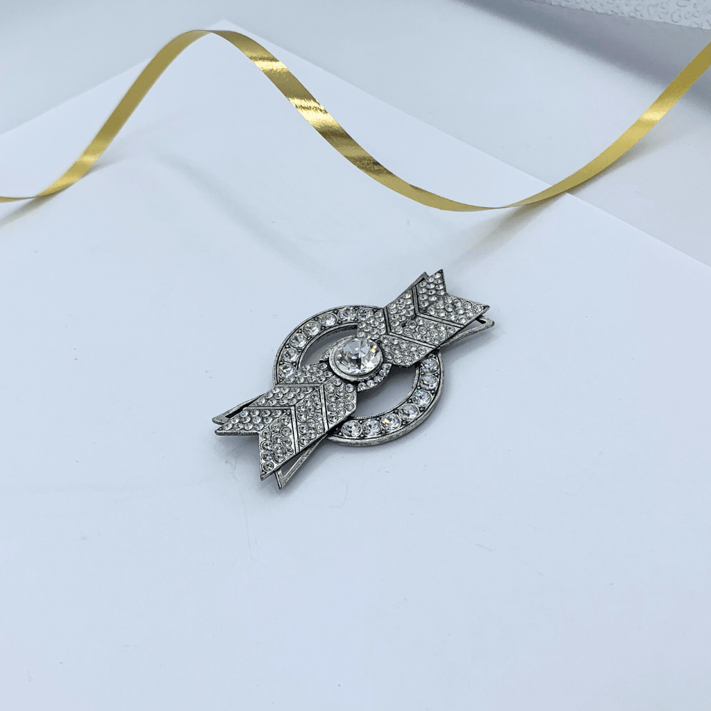 Vintage Givenchy Geometric XL Crystals Brooch