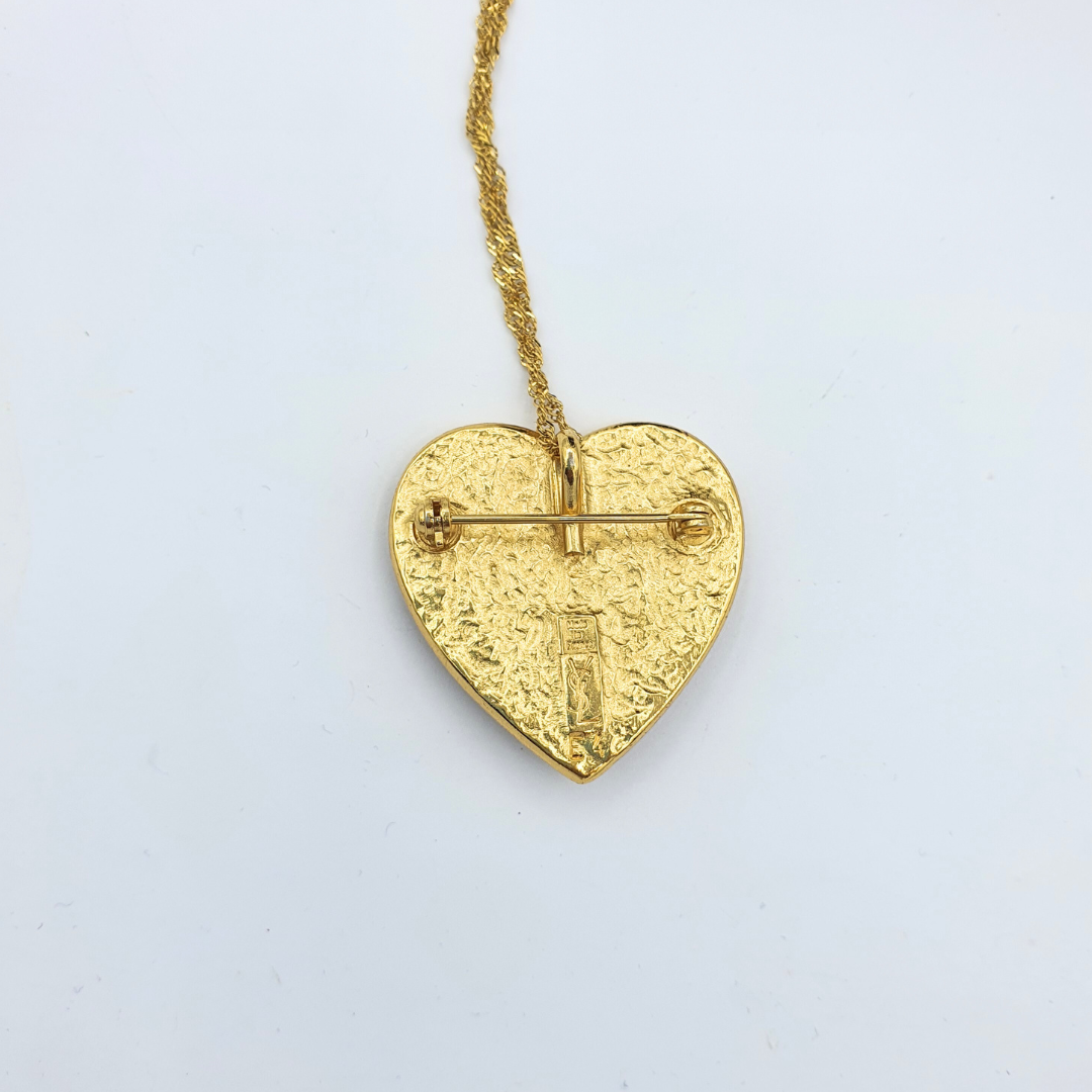 Vintage Yves Saint Laurent Blue "Sacré-Cœur" Necklace and Brooch – view 3