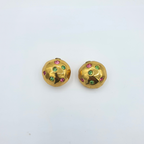 Vintage Round Hammered Yves Saint Laurent Clip Earrings – view 3