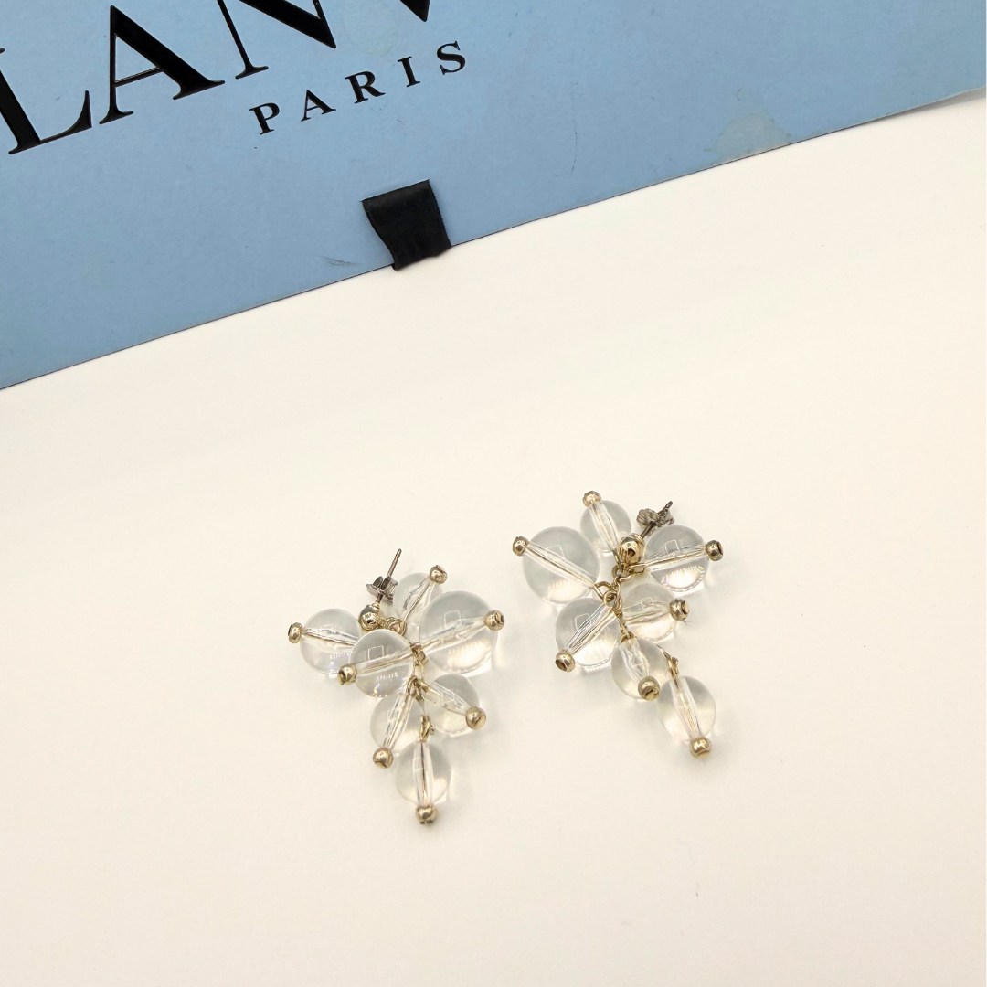 Lanvin – Vintage Transparent Flower Earrings – view 3