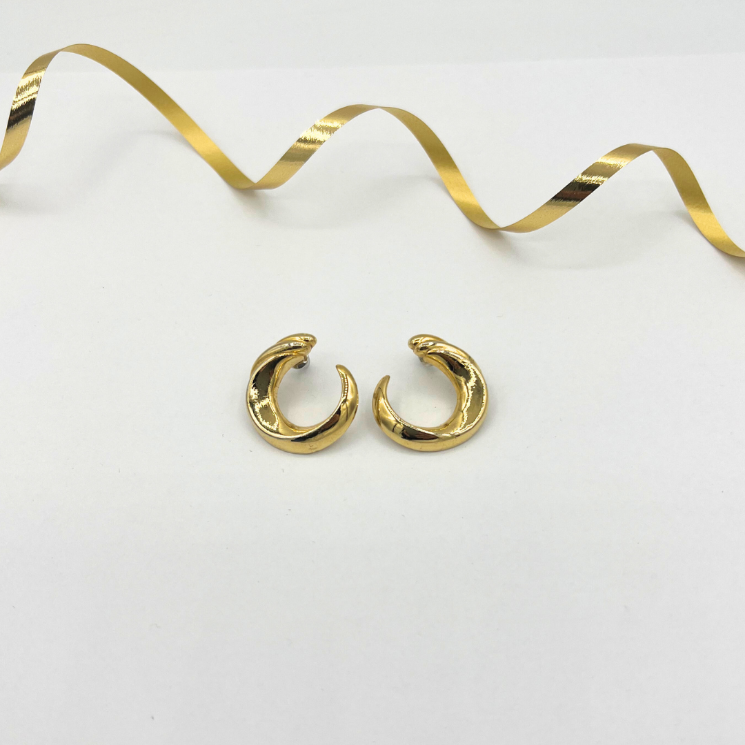 Vintage C Shape Stud Earrings
