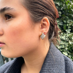 Vintage Lanvin Rectangular Gently Curved Clip Earrings – view 3