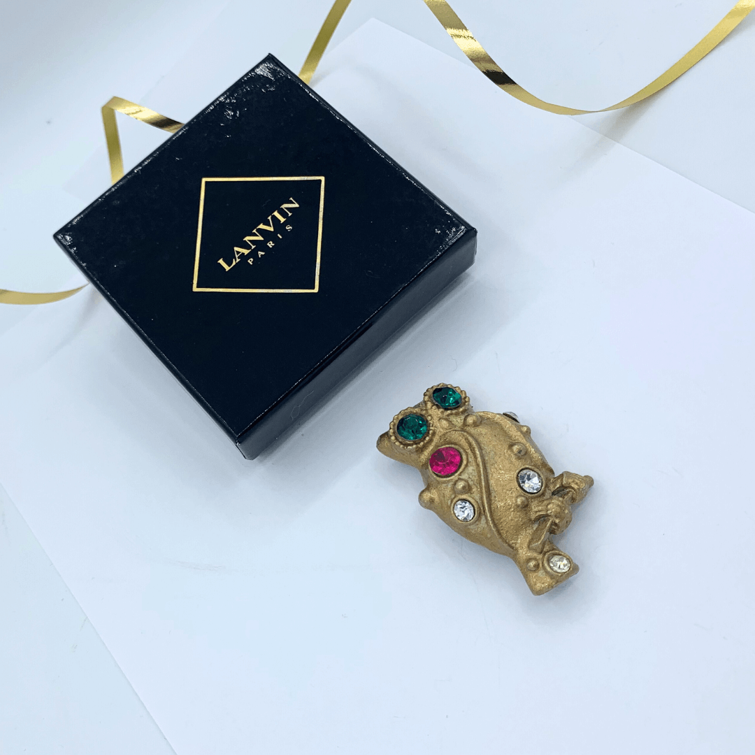 Vintage Lanvin Detailed Owl Brooch – view 2