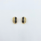 Vintage Christian Dior Half-Round Black Enamel Clip Earrings – view 2