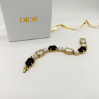 Vintage Christian Dior Black White Crystal Bracelet – view 2