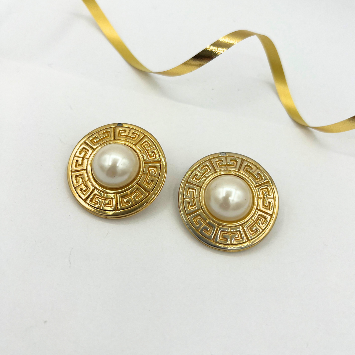 Vintage Givenchy Clip Faux Pearl Earrings – view 3
