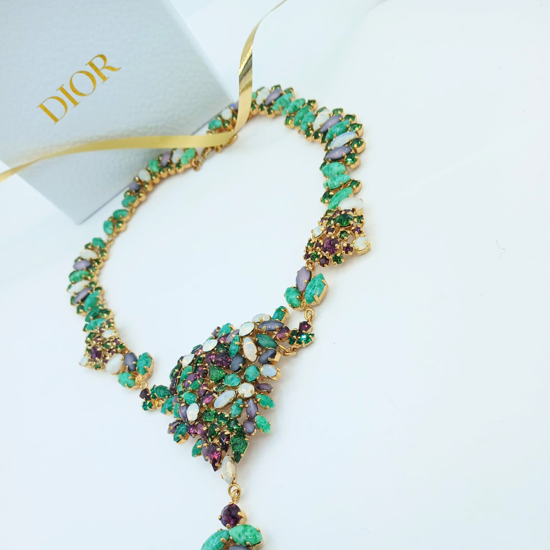 Vintage Spectacular Christian Dior Necklace with Floral Elements 1958 (by Yves Saint Laurent) – view 2