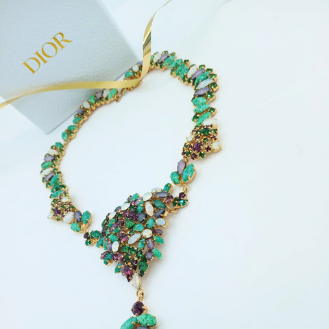Spectaculaire Christian Dior Ketting Florale Elementen 1958 (by Yves Saint Laurent)