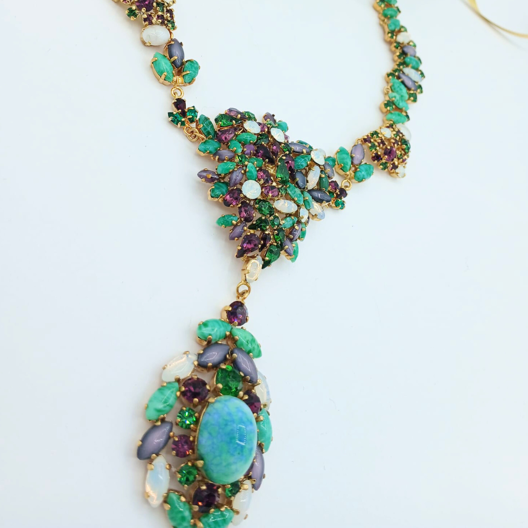 Vintage Spectacular Christian Dior Necklace with Floral Elements 1958 (by Yves Saint Laurent) – view 4