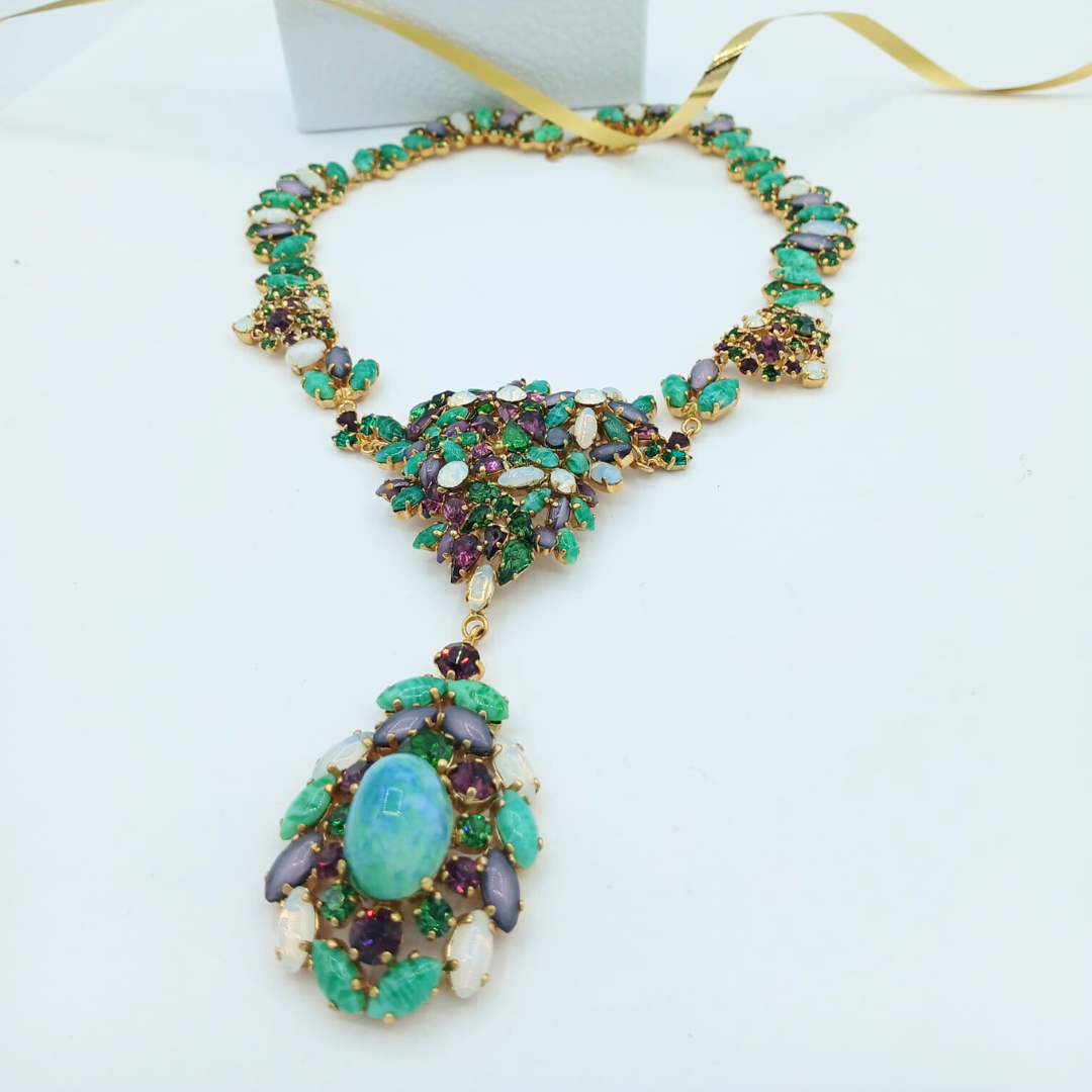 Vintage Spectacular Christian Dior Necklace with Floral Elements 1958 (by Yves Saint Laurent)