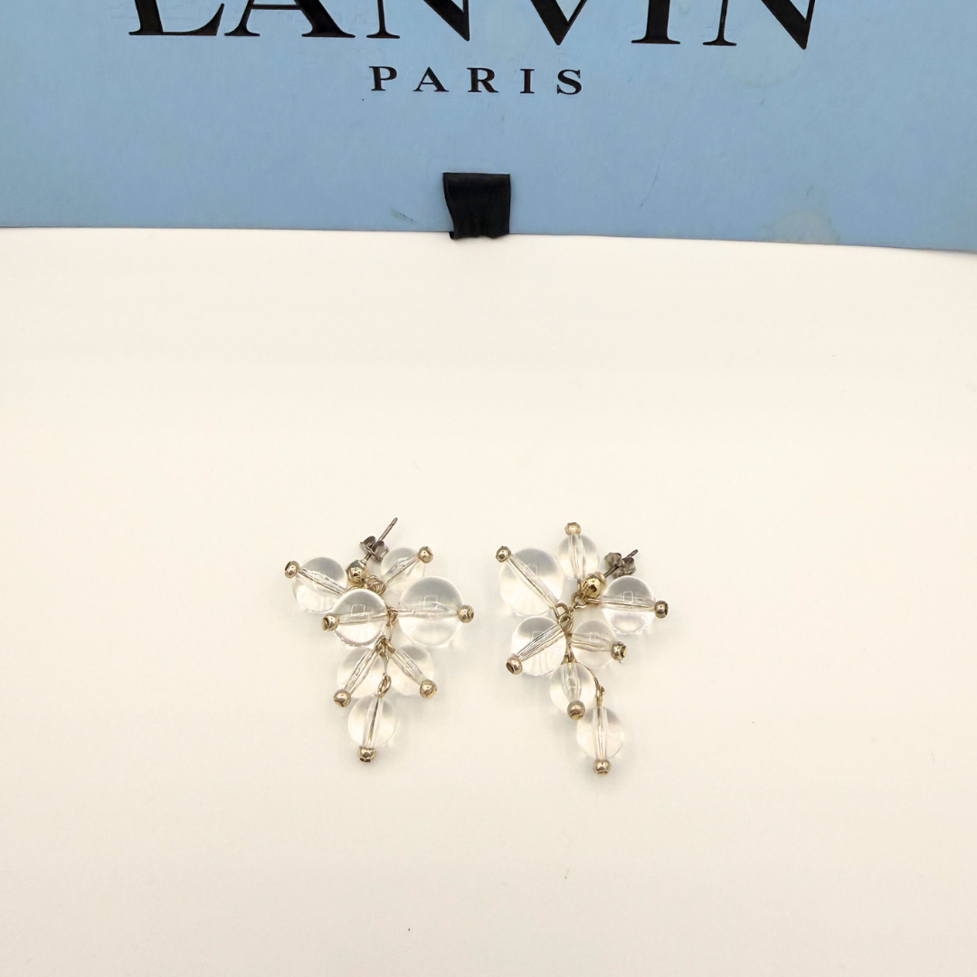 Lanvin – Vintage Transparent Flower Earrings – view 4