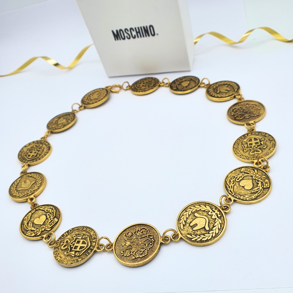 Vintage Moschino Gold-Tone Coins Necklace – view 3