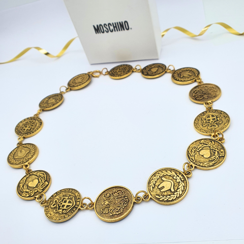 Moschino Goudkleurige Munten Ketting