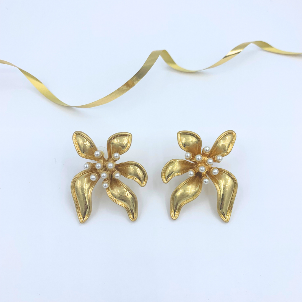 Vintage Oscar de la Renta XL Flower Earrings