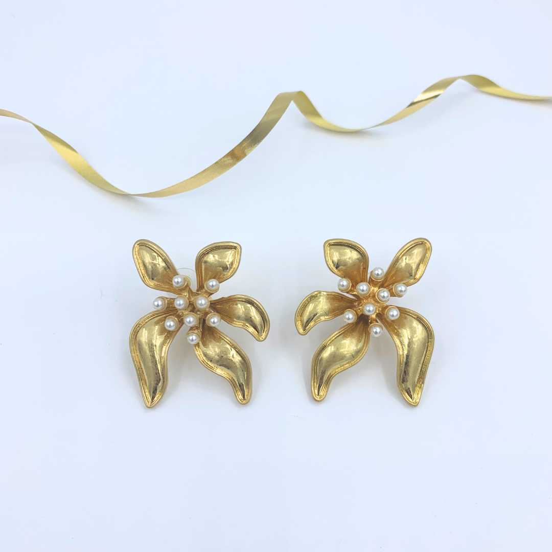Vintage Oscar de la Renta XL Flower Earrings