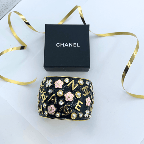 Vintage Chanel Pink Flower Cuff