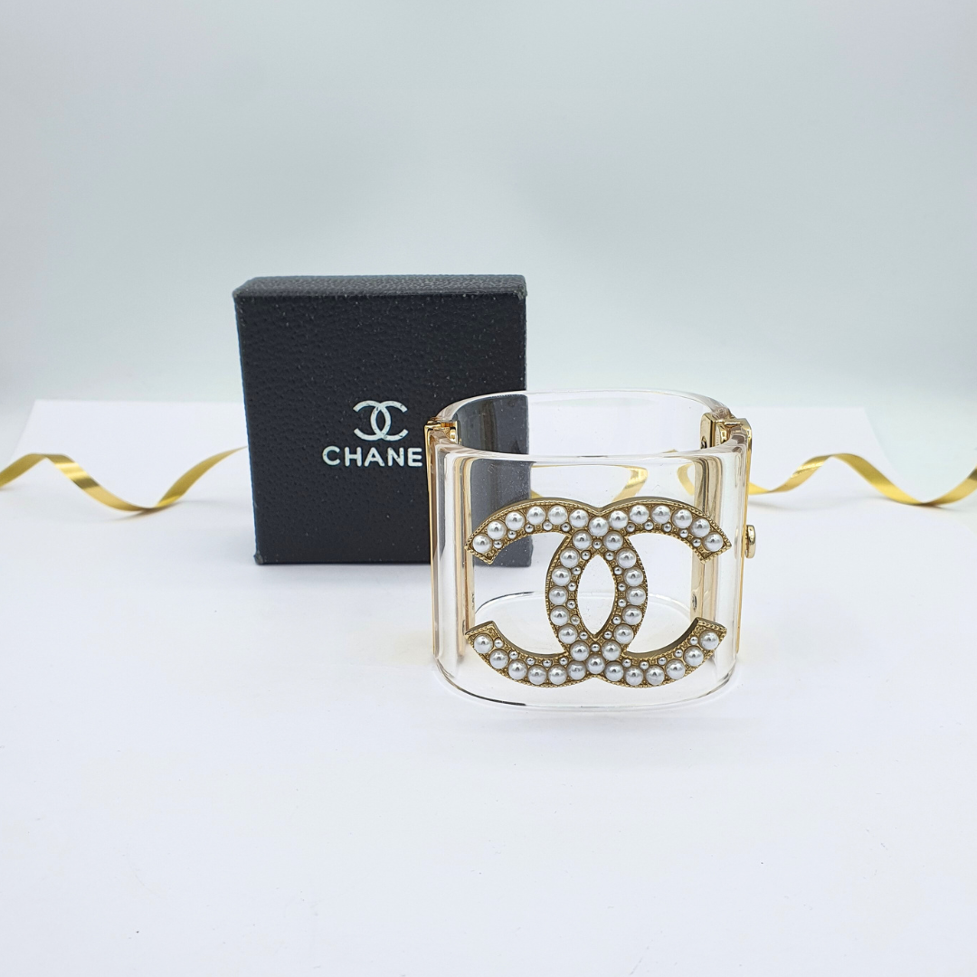 Vintage Chanel Transparent CC Bracelet