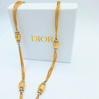 Vintage Grosse for Christian Dior Long Peacock Feather Necklace 1965 – view 5