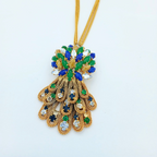 Vintage Grosse for Christian Dior Long Peacock Feather Necklace 1965 – view 6
