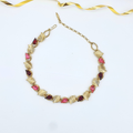 Vintage Coro – Leaf Motif Necklace with Pink & Burgundy Crystals