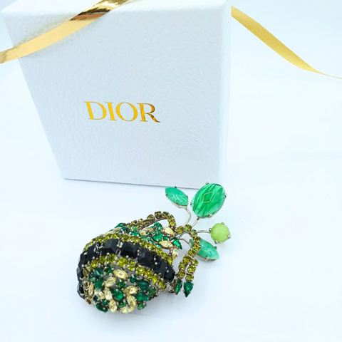 Christian Dior XL crystal brooch 1960s