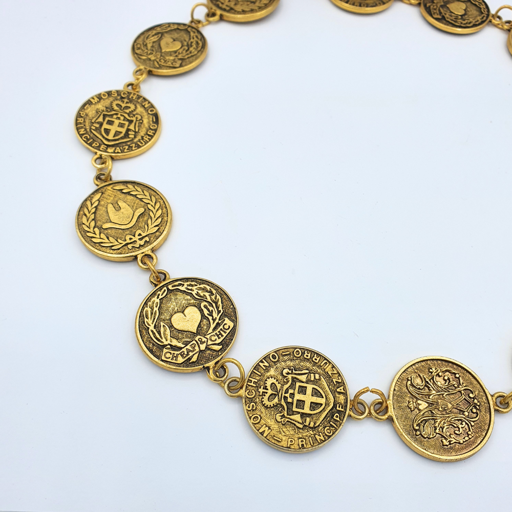 Vintage Moschino Gold-Tone Coins Necklace – view 2