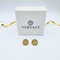 Versace Medusa Studs Zwart Emaille en Grieks Sleutelmotief