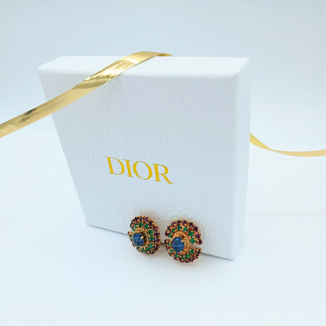 Vintage Christian Dior Crystal Clip Earrings 1974 – view 2