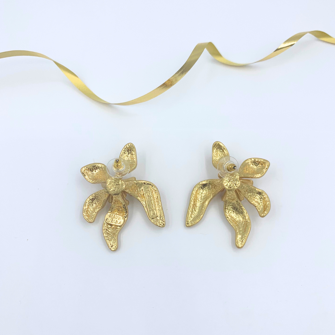 Vintage Oscar de la Renta XL Flower Earrings – view 3